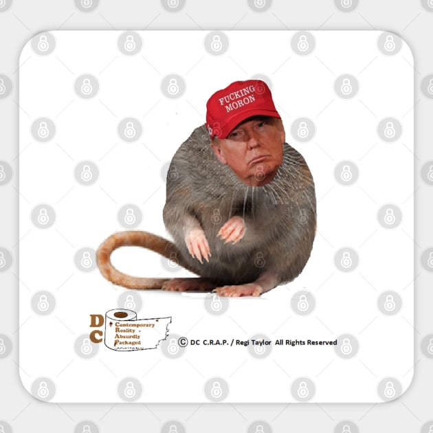 "F**king Moron" Rat in a Hat Sticker by arTaylor